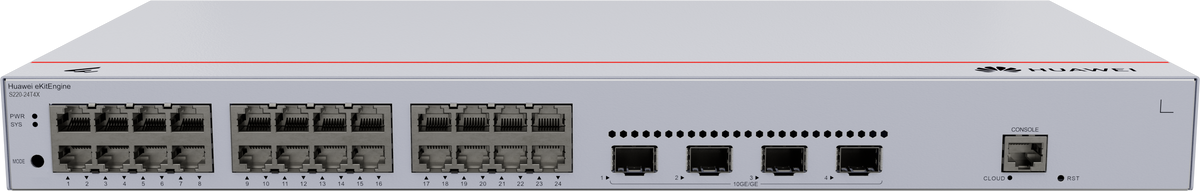 Huawei eKit S220-24T4X Switch - 24 x 10/100/1000BASE-T ports, 4 x 10GE SFP+ ports