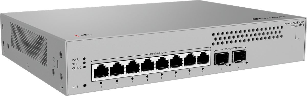 Huawei eKit S220S-8T2X Switch - 8 x 10/100/1000BASE-T ports,2 x 10GE SFP+ ports