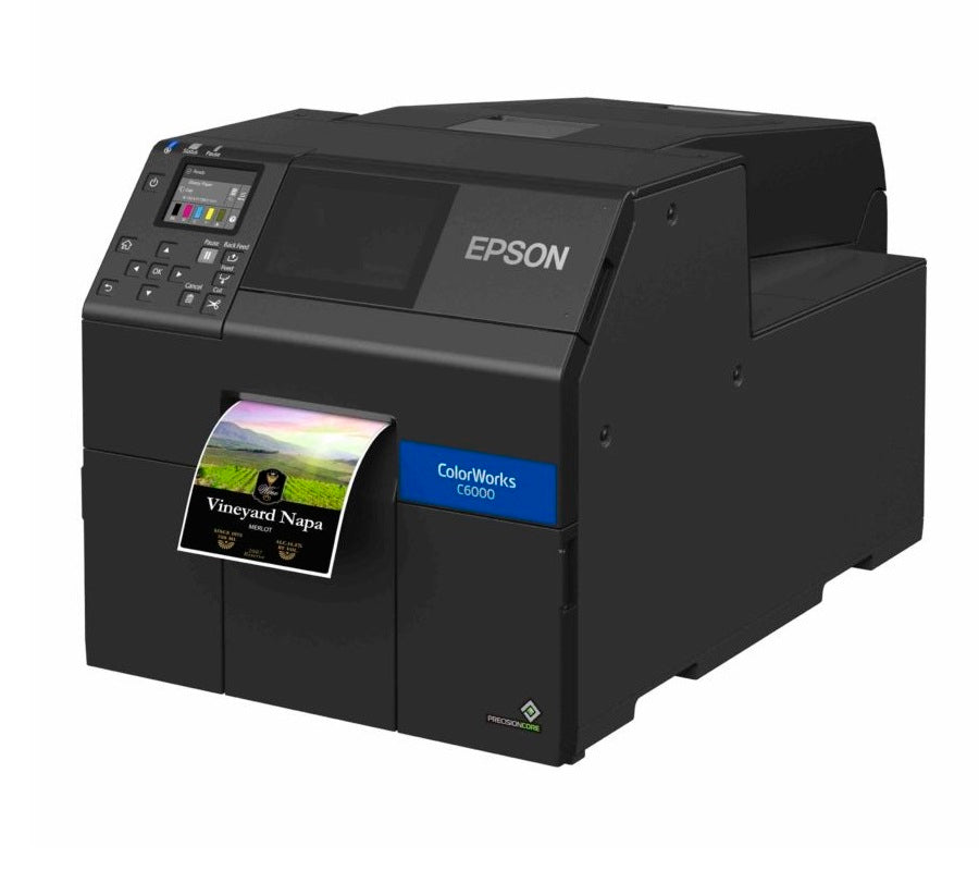 EPSON ColorWorks C6010P USB/Ethernet Inkjet Colour Label Printer (4"with Auto-Peeler) - Includes Power Cable