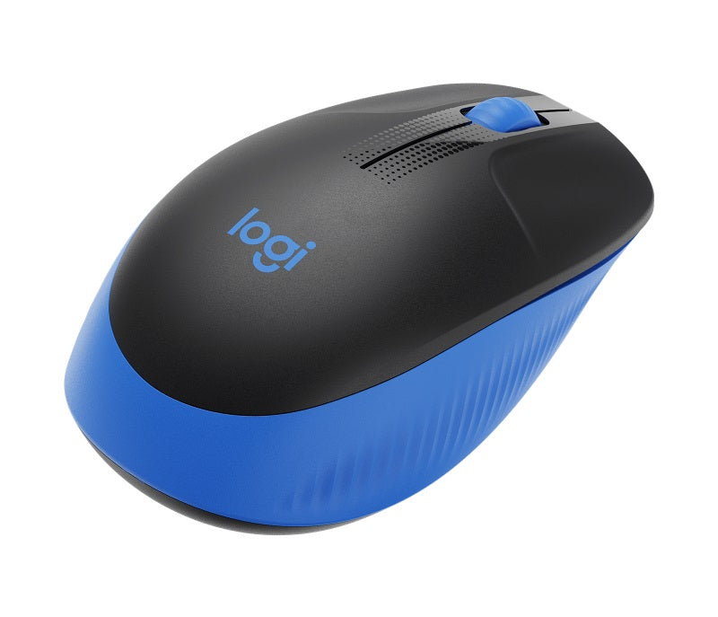 Logitech M190 Full-Size Wireless Mouse - BLUE from up to 10 meters away 1000 dpi, ONE AA- 18 months of worry-free usage