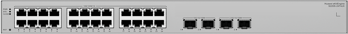 Huawei eKit S220S-24T4JX Switch - 24 x 10/100/1000BASE-T ports,2 x 10GE SFP+ ports,2 x 2.5GE SFP