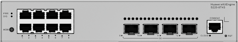 Huawei eKit S220-8T4S Switch - 8 x 10/100/1000BASE-T，4 x GE SFP ports ports