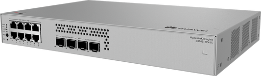 Huawei eKit S310S-8P4JX Switch - 8 x 10/100/1000BASE-T PoE+ ports, 2 x 10GE SFP+ ports, 2 x 2.5GE