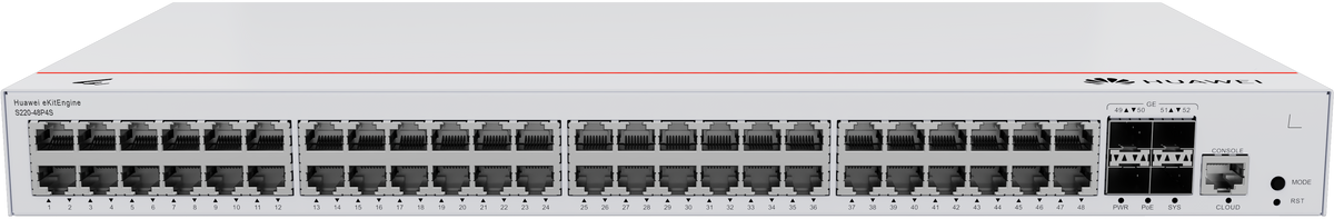 Huawei eKit S220-48P4S Switch - 48 x 10/100/1000BASE-T ports, 4 x GE SFP ports