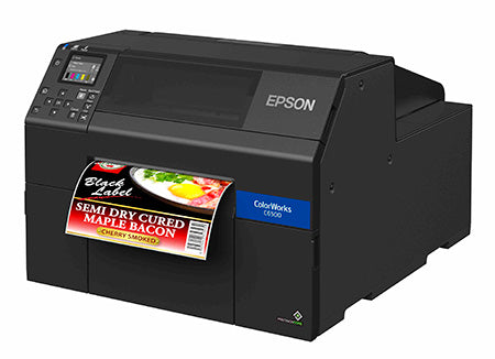 EPSON ColorWorks C6510A USB/Ethernet Inkjet Colour Label Printer (8"with Auto-Cutter) - Includes Power Cable