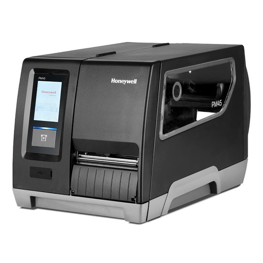 Honeywell Printer PM45A Thermal Transfer Full Touch Display with Ethernet/Fixed Hanger/600 DPI and No Power Cord - Requi