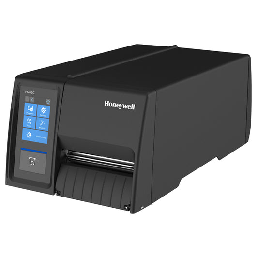 Honeywell PM45 Printer, Direct Thermal, 203 DPI, Full Touch Display, Ethernet/Bluetooth/WIFI, Fixed Hanger, Rewinder+lab