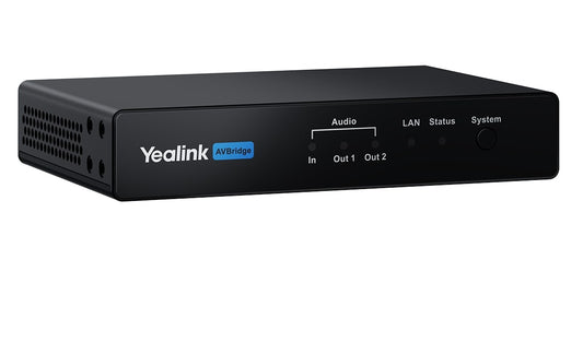 Yealink AVBridge Dante audio interface, MVC840 MVC860, CM50/CM20 ceiling microphones, VCM36-W microphones, 2x2 Dante, AE