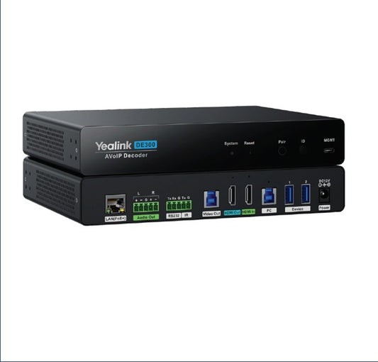 YealinkDE300,AV over IP, 4K@60Hz4:4:4,USB 3.0 capture for MTR,Seamless 2x2 Video Matrix Switching,Multiple USB Connectiv