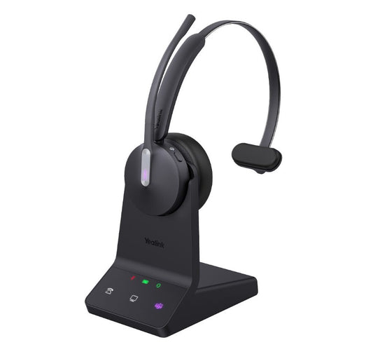 Yealink WH64 Mono UC DECT Wireless Headset, DECT & Bluetooth Wireless Technology, 3-Mic Noise Cancellation, UC Certified
