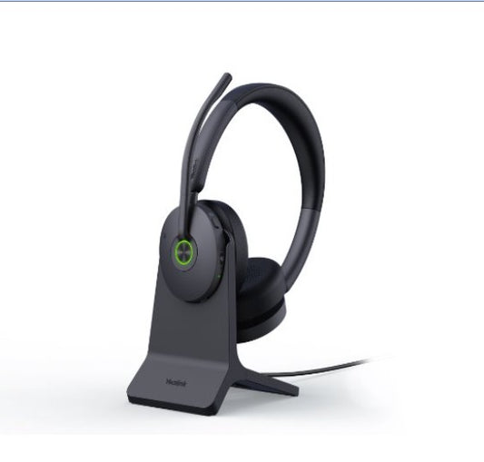 Yealink WH68 Hybrid with Charging Stand DECT & Bluetooth Wireless Technology, 4-Mic Hybrid ANC, 4-Mic Noise Cancellation