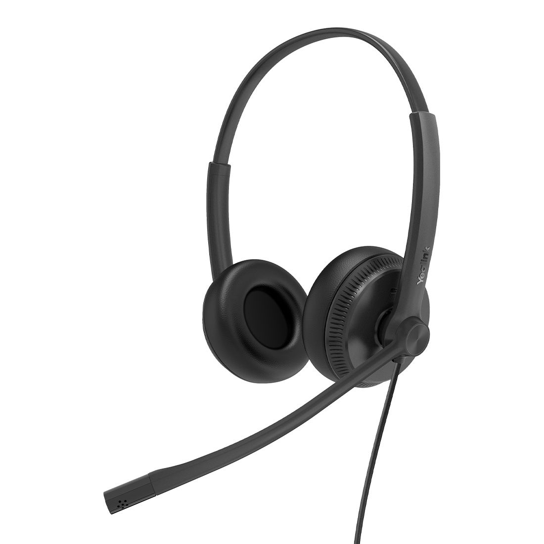 Yealink YHS34 Dual Wired Headset with QD to RJ Port, Noise-Canceling Headset, Binaural Ear, RJ9, QD Cord, Leather Ear Pi