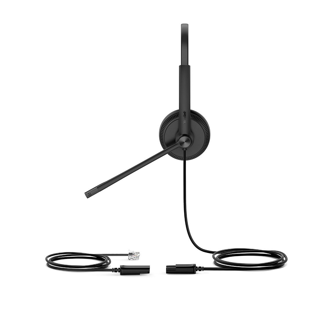 Yealink YHS34 Dual Wired Headset with QD to RJ Port, Noise-Canceling Headset, Binaural Ear, RJ9, QD Cord, Leather Ear Pi