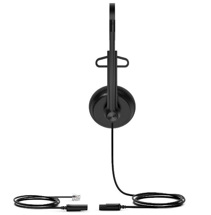 Yealink YHS34 Mono Wired Headset with QD to RJ Port, Wideband Noise-Canceling Headset, Monaural Ear, RJ9, QD Cord, Leath
