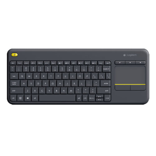 Logitech K400 Plus Wireless Keyboard with Touchpad & Entertainment Media Keys Tiny USB Unifying receiver for HTPC connec