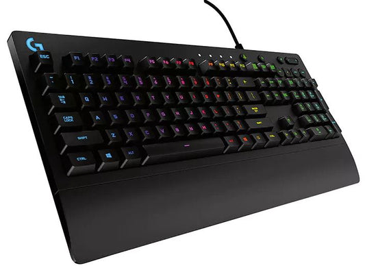 Logitech G213 Prodigy RGB Gaming Keyboard, 16.8 Million Lighting Colors Mech-Dome Backlit Keys Dedicated Media Controls 