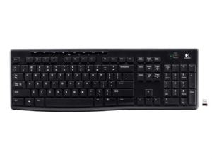 Logitech K270 2.4 GHz Wireless Full Size Keyboard 128-bit AES encryption 24-month battery life Spill resistant Durable U