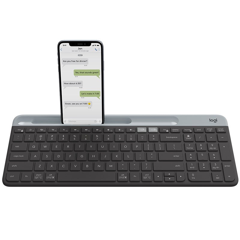Logitech K580 Slim Multi-Device Wireless Keyboard - 24 months Battery Life, auto-sleep feature, MacOS/iOS/Android/Window
