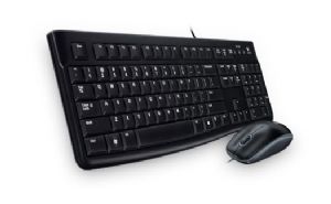 Logitech MK120 Keyboard & Mouse Combo Quiet typing and Spill resistant High-definition optical tracking Thin profile 3yr