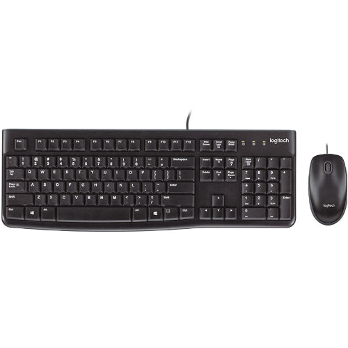 Logitech MK120 Keyboard & Mouse Combo Quiet typing and Spill resistant High-definition optical tracking Thin profile 3yr
