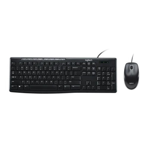 Logitech MK200 USB Media Keyboard and Mouse Combo - 1000dpi USB Full-size Keyboard, Thin profile, play/pause, volume, th