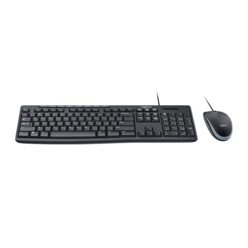 Logitech MK200 USB Media Keyboard and Mouse Combo - 1000dpi USB Full-size Keyboard, Thin profile, play/pause, volume, th