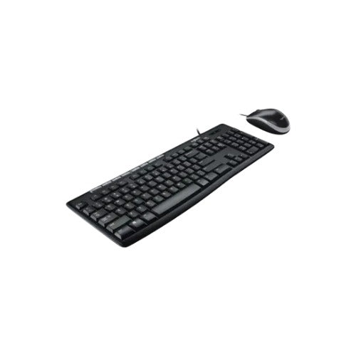 Logitech MK200 USB Media Keyboard and Mouse Combo - 1000dpi USB Full-size Keyboard, Thin profile, play/pause, volume, th