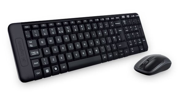 Logitech MK220 Wireless Keyboard & Mouse Combo Much smaller design, same keys 2.4 GHz 128-bit AES encryption Fewer batte