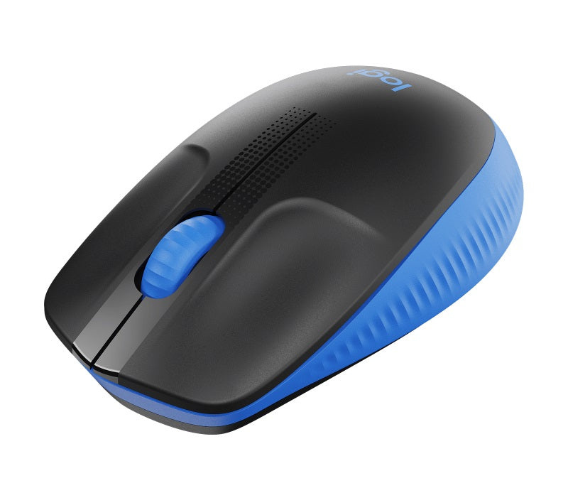 Logitech M190 Full-Size Wireless Mouse - BLUE from up to 10 meters away 1000 dpi, ONE AA- 18 months of worry-free usage