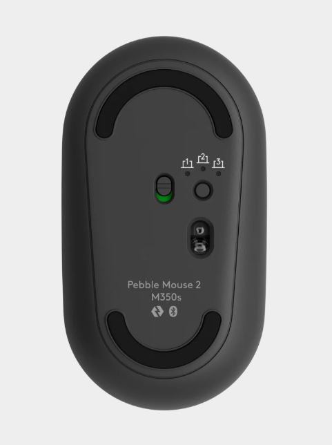 Logitech Pebble M350S Wireless Optical Mouse Graphite 1000 dpi Bluetooth Low Energy