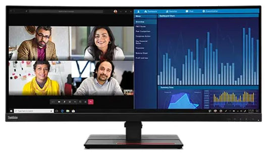 Lenovo ThinkVision P34W-20 34" 60Hz QHD IPS Monitor 4K 3440x1440 21:09 4ms Height Adjustable