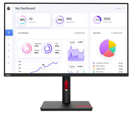 Lenovo ThinkVision T32p-30 31.5"/32" UHD Monitor IPS 4K 3840x2160 16:9 Height Adjustable Tilt