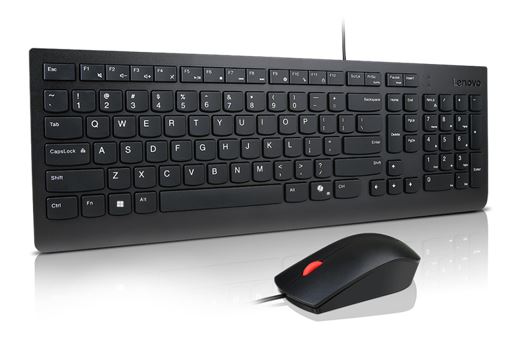 Lenovo Universal Wired USB Keyboard Mouse Combo Adjustable Tilt Leg Spill Resistant Copilot