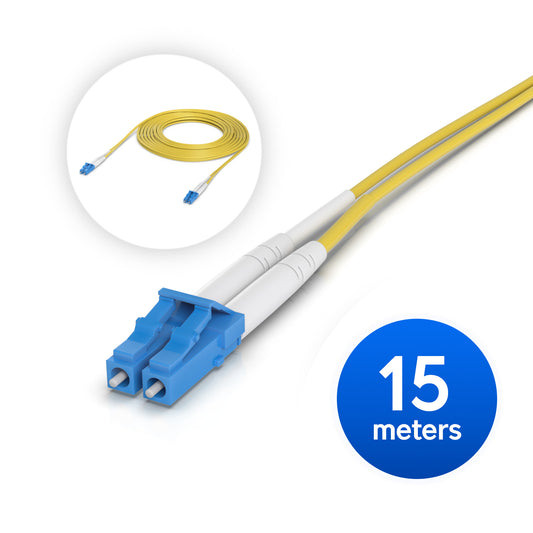 Ubiquiti OS2 Duplex LC UPC Fiber Patch Cable (UACC-OFC-S2-LULU-15M)