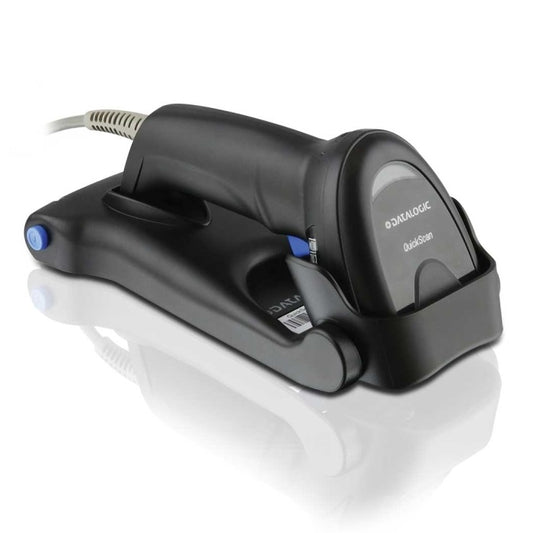 Datalogic Scanner Kit, QuickScan QD2220, 1D Linear Imager, USB, Black (includes scanner, USB cable 90A052065 and stand S