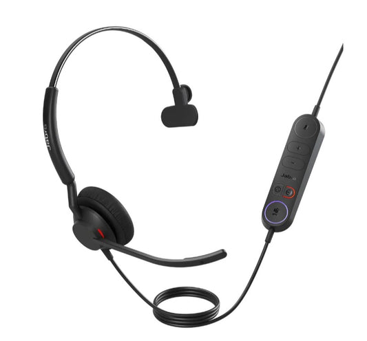 Jabra Engage 40 (Inline Link) MS Teams Mono USB-C/A Corded Headsets, Lightweight & sturdy, Double the mic, Busylight, He