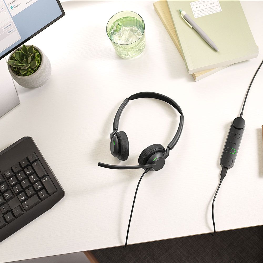 Jabra Engage 50 II Dual Teams Corded USB-C/A Headset, Best Headset for Clear Customer Calls Ultra-Lightweight Hearing Pr