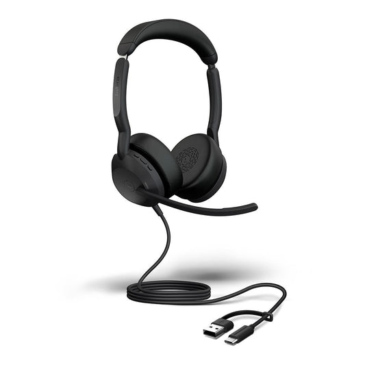 Jabra Evolve2 50, USB C/A MS Stereo Headset, Bluetooth®, 4 microphones, Active Noise Cancellation, Busylight, Call manag
