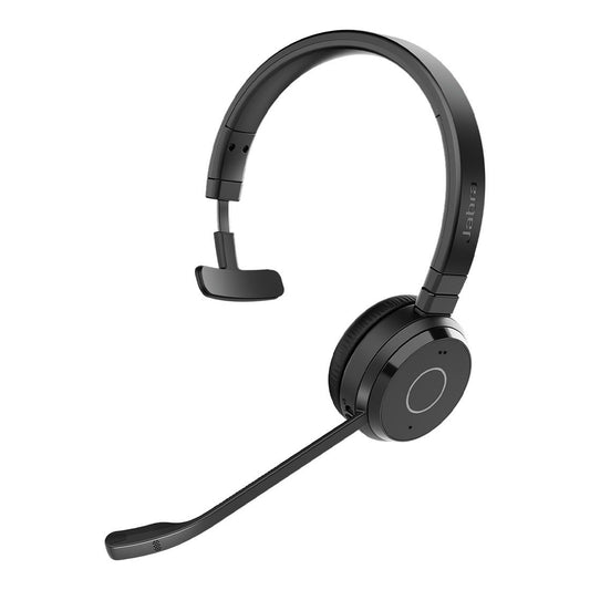 Jabra Evolve 65 TE Mono Teams Bluetooth Headset, Link 390a, 16-hour battery life, 30-metre wireless range, Passive Noise