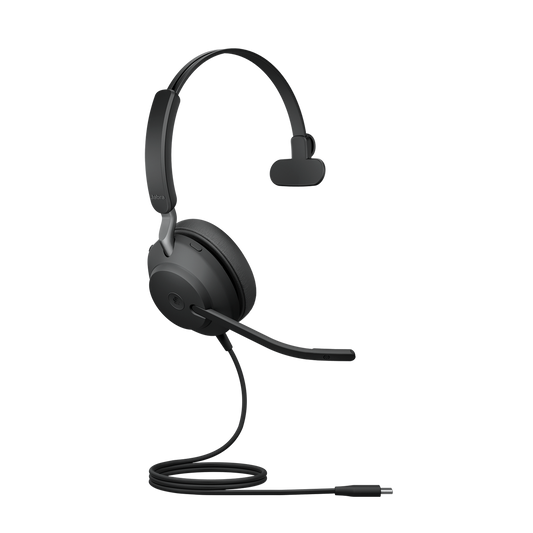 Jabra Evolve2 40 SE Wired USB-C MS Mono Headset, 360° BusyLight, Noise Isolationg Ear Cushions, 2Yr Warranty, Plug-and-p