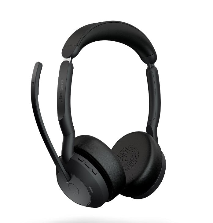 Jabra Evolve2 55 Link380a UC Stereo Stand USB-A, Link 380 Bluetooth® Adapter ,30m Wireless Range, 18 Hours Battery Life,