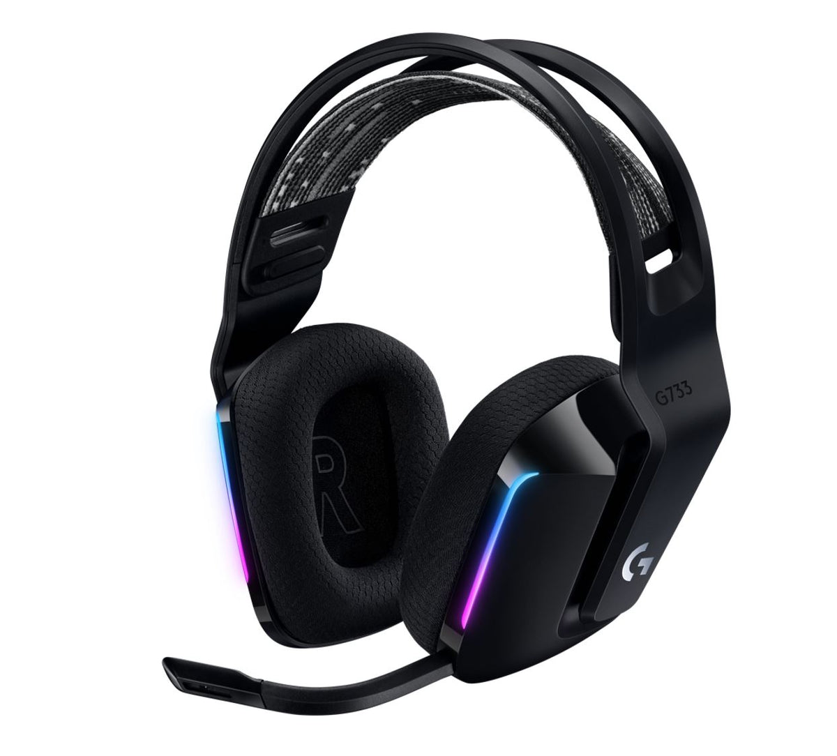 Logitech G733 Lightspeed Wireless RGB Gaming Headset Black USB Headphones Frequency Response: 20 Hz - Detchable Cardioid