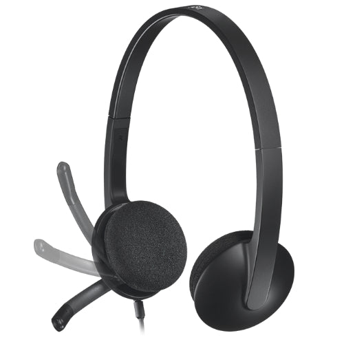 Logitech H340 Plug-and-Play USB Headset with Noise Cancelling Microphone Comfort Design for Windows Mac Chrome 2yr wty H