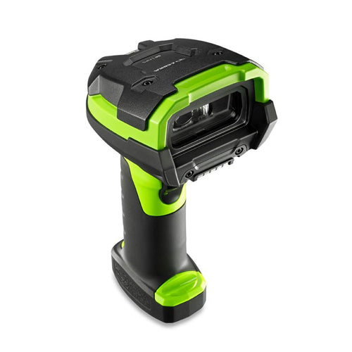 Zebra LI3608 Black/Industrial Green Extended Range 1D Handheld Rugged Barcode Scanner Kit – Scanner & Shielded USB High 