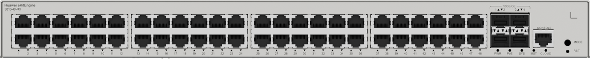 Huawei eKit S310-48PN4X Switch - 48 x 10/100/1000/2.5GBASE-T PoE+ ports, 4 x 10GE SFP+ ports