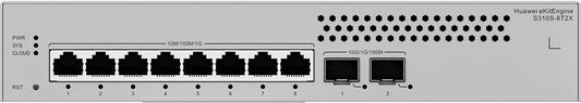 Huawei eKit S310S-8T2X Switch - 8 x 10/100/1000BASE-T ports, 2 x 10GE SFP+ ports